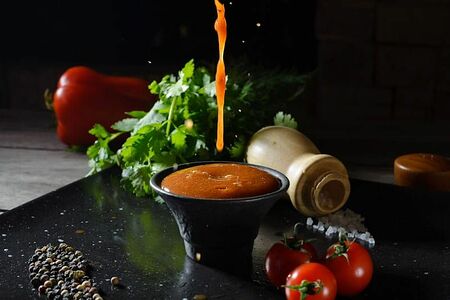 Красный с кинзой