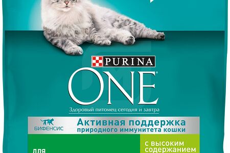 Purina one Корм для домашних кошек сухой индейка