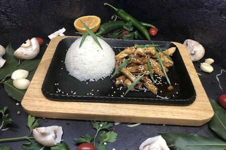 Блюдо №302 Курица терияки с рисом