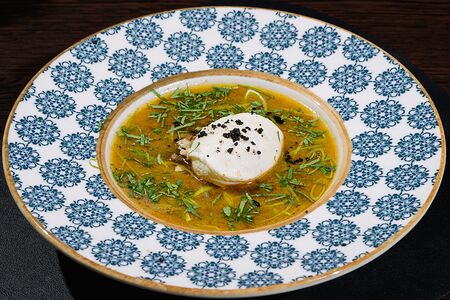 Говяжий бульон с гречневой лапшой