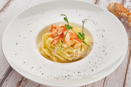 Феттуччине с крабом