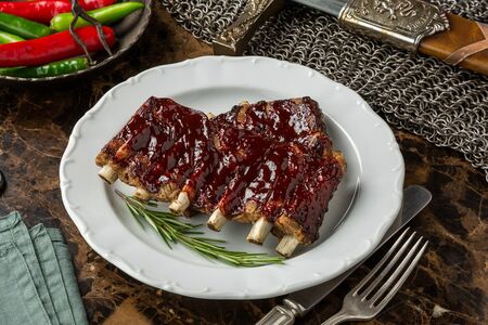 Ребра свиные в соусе барбекю