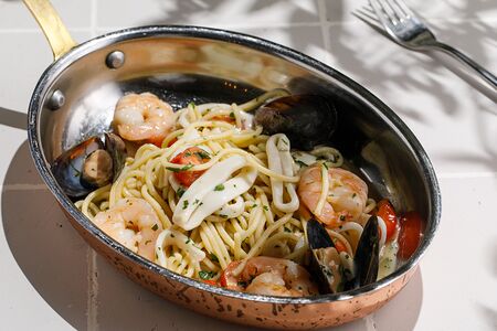 Спагетти с морепродуктами