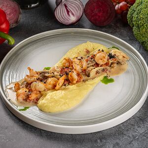 Бефстроганов из креветок