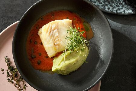 Филе трески с пюре