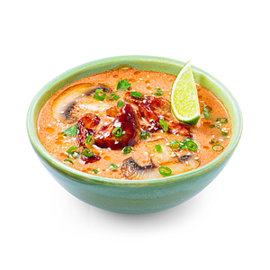 Суп Том ям с курицей с рисом