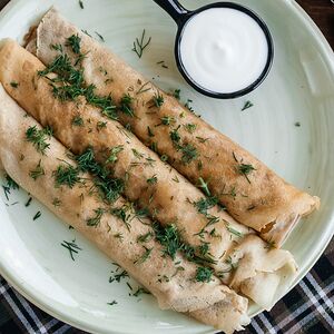 Блинчики с курицей и грибами