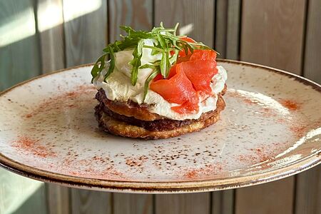 Драники с лососем