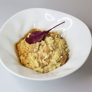 Каша пшенная с белыми грибами и пармезаном