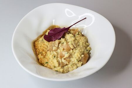 Каша пшенная с белыми грибами и пармезаном