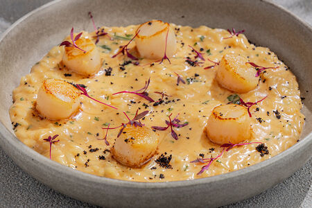 Ризотто Буйабес с гребешками