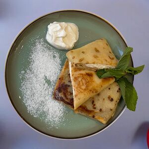 Домашние блины с творогом 