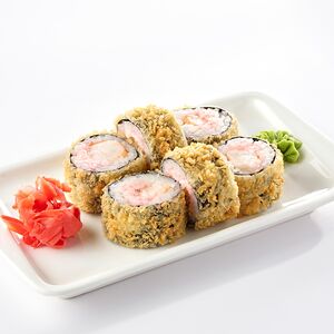 Темпура роллы с креветкой и соусом лава