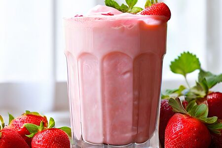 Молочный коктейль клубничный