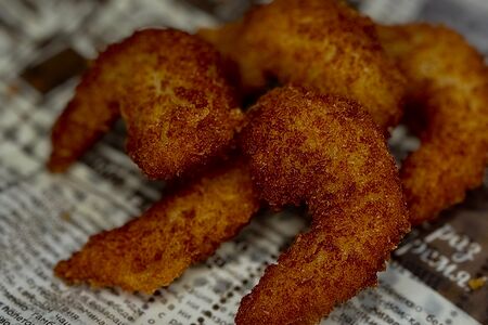 5 жареных креветок