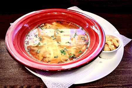 Лапша куриная с сухариками