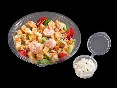 Салат Цезарь с креветками