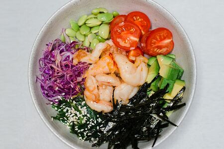 Поке с жареной креветкой