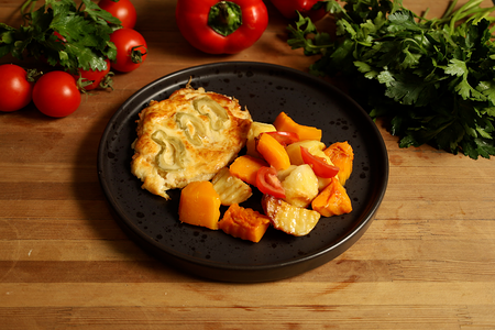 Тыква с картофелем запеченая