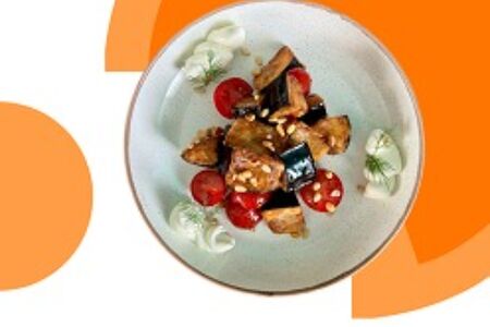 Салат с баклажаном и творожным сыром