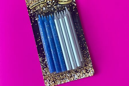 Набор свечей Синий и серебряный