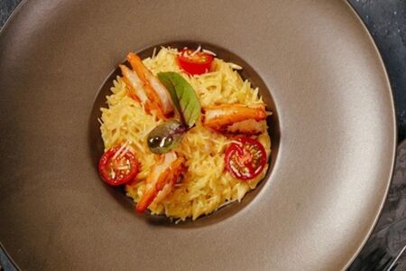 Сливочная паста орзо с креветками 