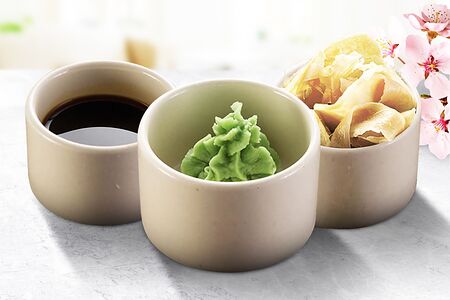 Соевый соус, васаби, имбирь, без красителя