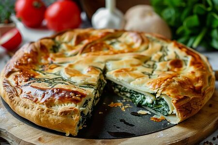 Осетинский пирог с сыром и шпинатом