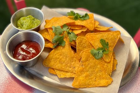 Начос с гуакамоле и соусом сальса