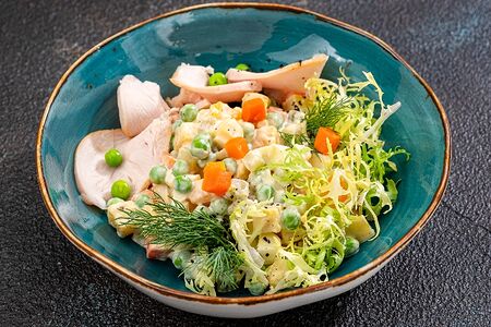Салат Оливье с курицей