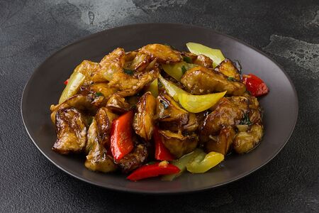 Жареные баклажаны в соевом соусе