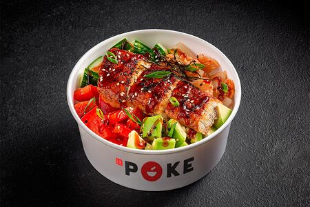 Поке с жареным угрем и авокадо Покемон