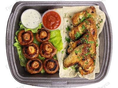 Куриные крылья на углях (гарнир №3)