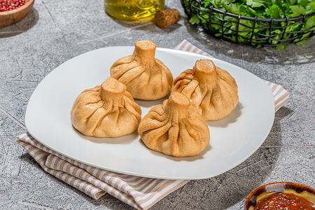 Хинкали с домашним фаршем жареные