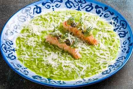 Укропное ризотто с лангустинами
