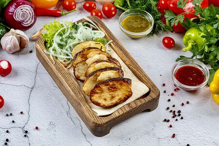 Картофель, запеченный с курдюком