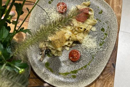 Феттуччине с курицей и грибами