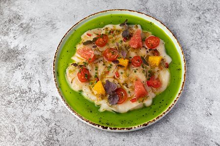 Карпаччо из гребешка с цитрусами