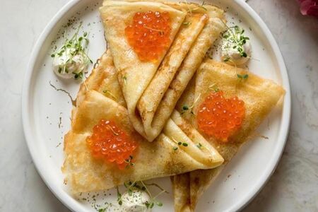 Блины с красной икрой