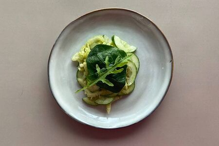 Зеленый салат с огурцом и сельдереем