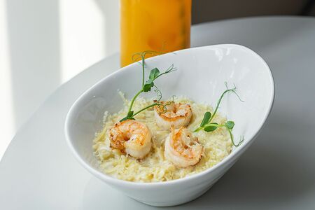 Паста орзо с креветками