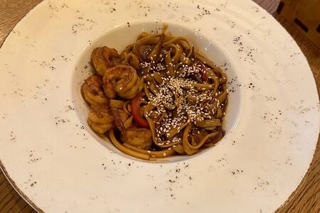 Лапша Вок с креветками (с соусом терияки)