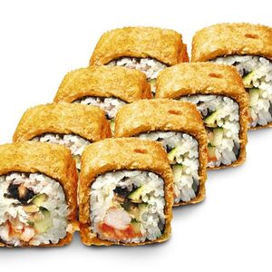 Горячий ролл с угрем и креветкой