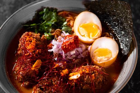 Зеленый Рамен Карри веган