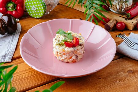 Оливье с говядиной