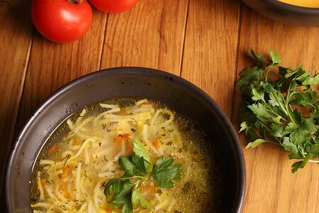 Суп-лапша домашняя с курицей