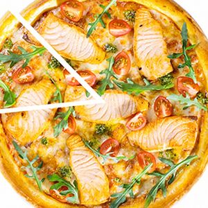 С лососем и соусом песто