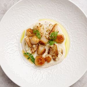 Гребешки с цветной капустой