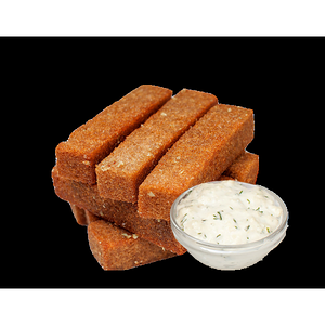 Гренки из ржаного хлеба с чесночным соусом