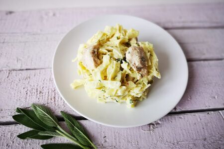 Паста с курочкой в сливочном соусе